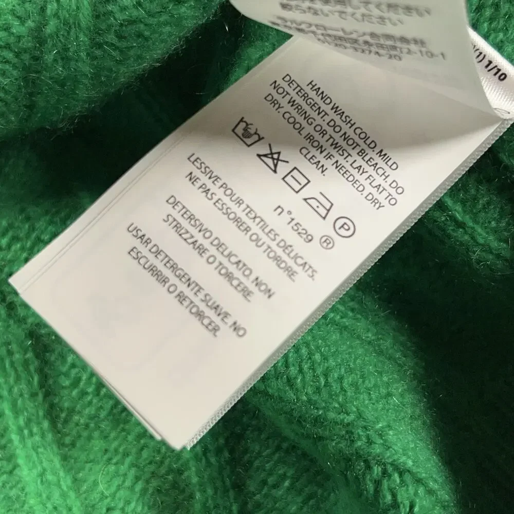 Polo Ralph Lauren Iconic Cable Knit Cashmere Sweater XL Blue Label $498 NWT - Picture 9 of 11